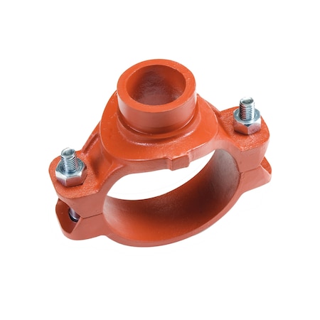 Usa Industrials Grvd Pipe Fitting - Ductile Iron Orange Enamel-Coated - Mech Tee - 4 Run Size x 3 Grvd End ZUSA-PF-19820